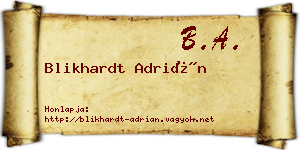 Blikhardt Adrián névjegykártya
